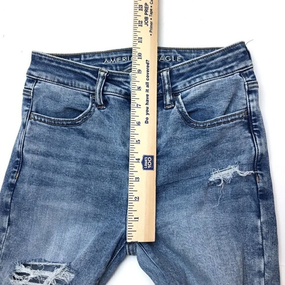 American Eagle Jeans Next Level Stretch Hi Rise Jeggings Distressed size 2 - Picture 4 of 12